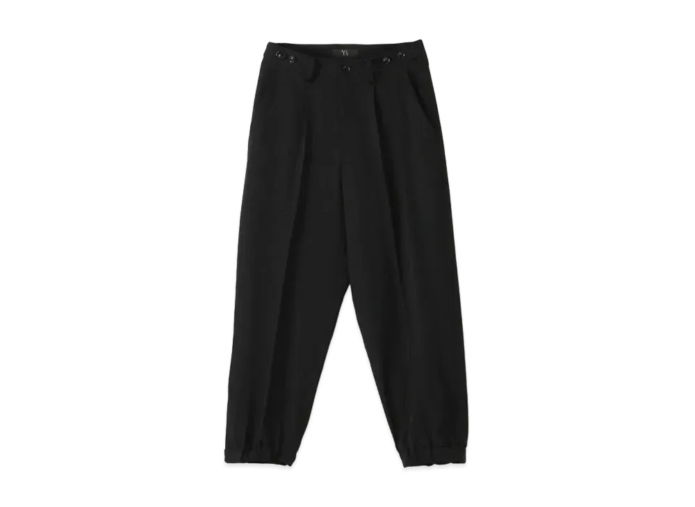 Yohji Yamamoto Y's WOOL GABARDINE HEM ELASTIC PANTS "Black"