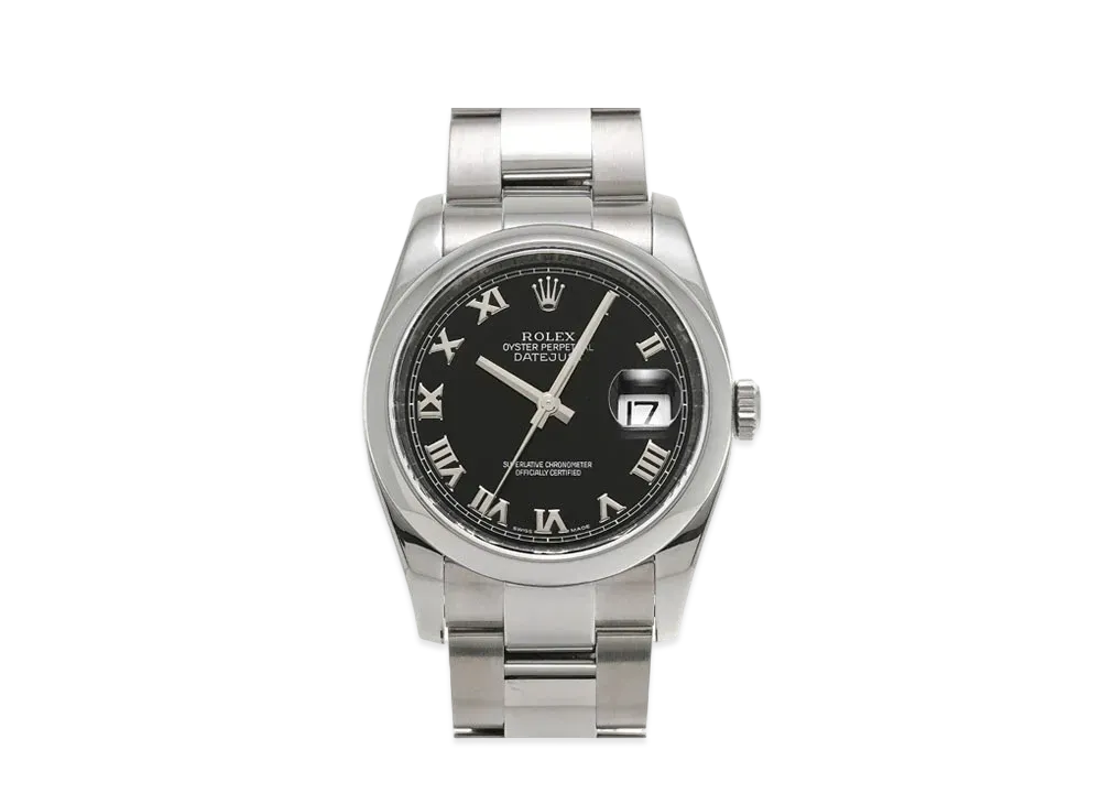 ROLEX Datejust 36 "Black Roman/Stainless Steel"