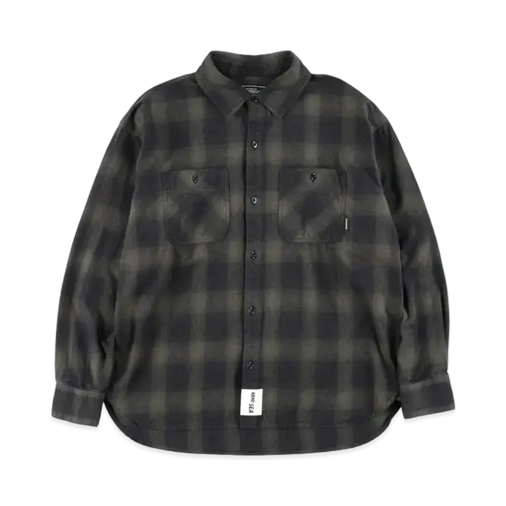 WIND AND SEA x NEIGHBORHOOD Ombre Check Shirt LS "Olive Drab"