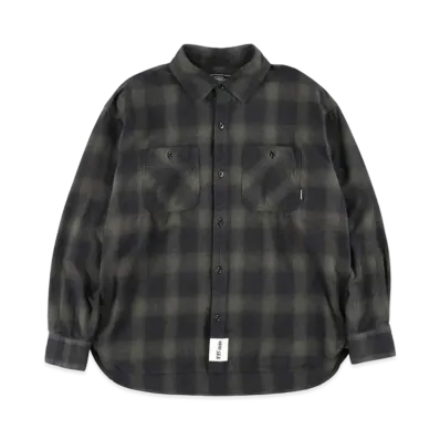 WIND AND SEA x NEIGHBORHOOD Ombre Check Shirt LS "Olive Drab"