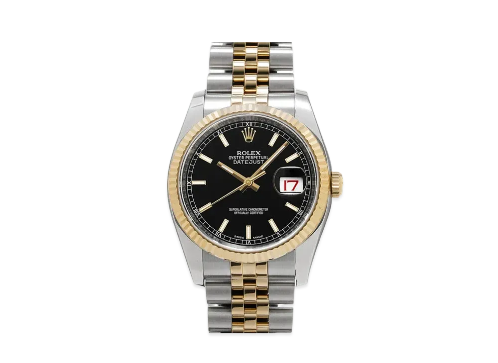 ROLEX Datejust "Black/Stainless Steel/Yellow Gold"