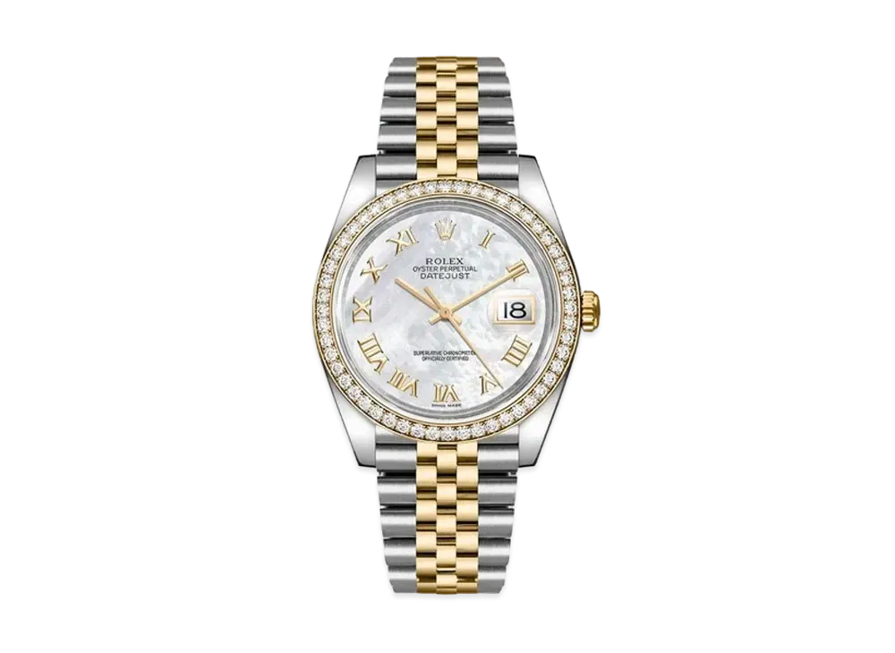 ROLEX Datejust "White Shell Roman/Stainless Steel/Yellow Gold"