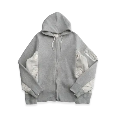 sacai Sponge Sweat MA-1 Zip Hoodie "Grey"