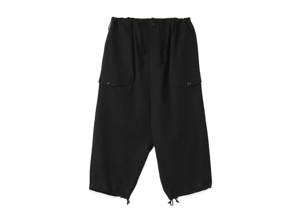 Yohji Yamamoto Y's WOOL GABARDINE PARACHUTE LACE PANTS "Black"