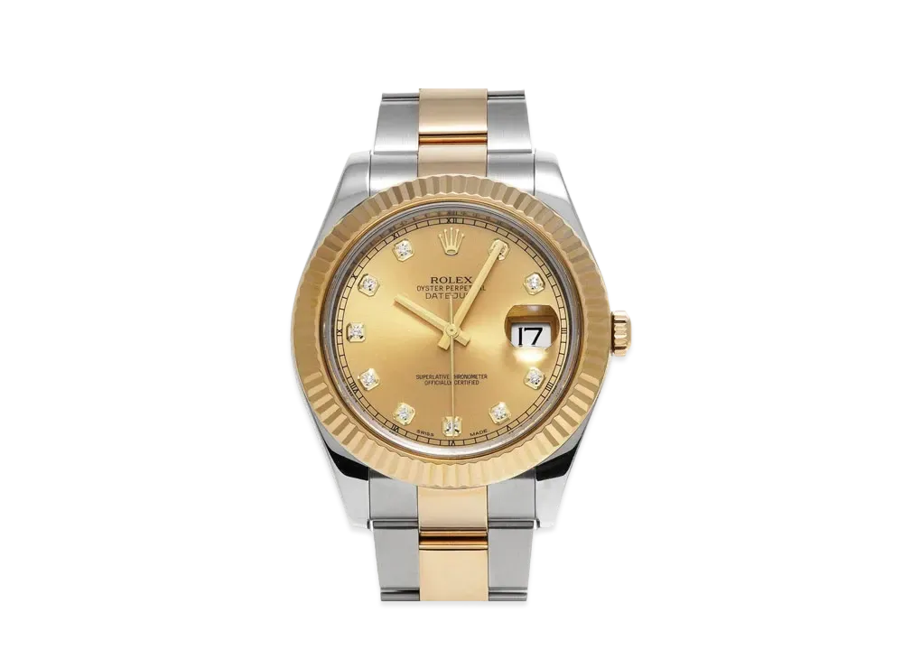 ROLEX Datejust II 10P Diamonds "Champagne/Stainless Steel/Yellow Gold"