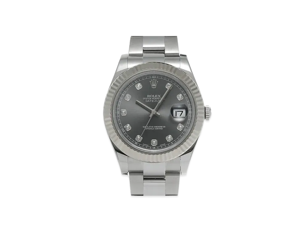 ROLEX Datejust II 10P Diamonds "Dark Rhodium/Stainless Steel/White Gold"