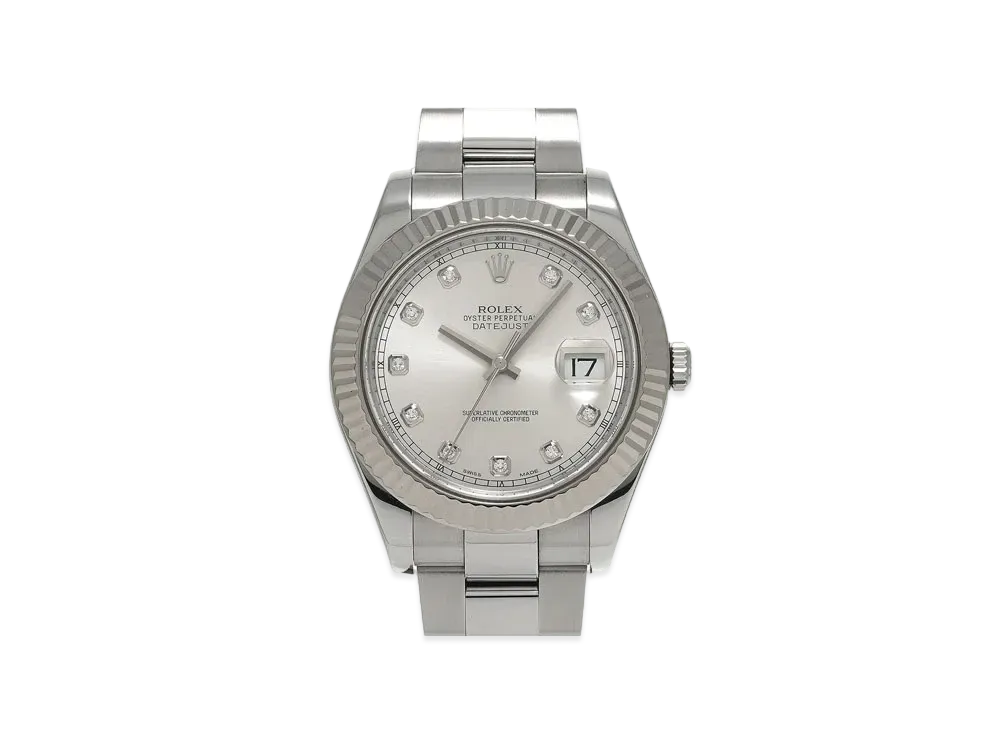 ROLEX Datejust II 10P Diamonds "Silver/Stainless Steel/White Gold"