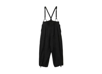 Yohji Yamamoto Y's WOOL GABARDINE SUSPENDERS PANTS "Black"