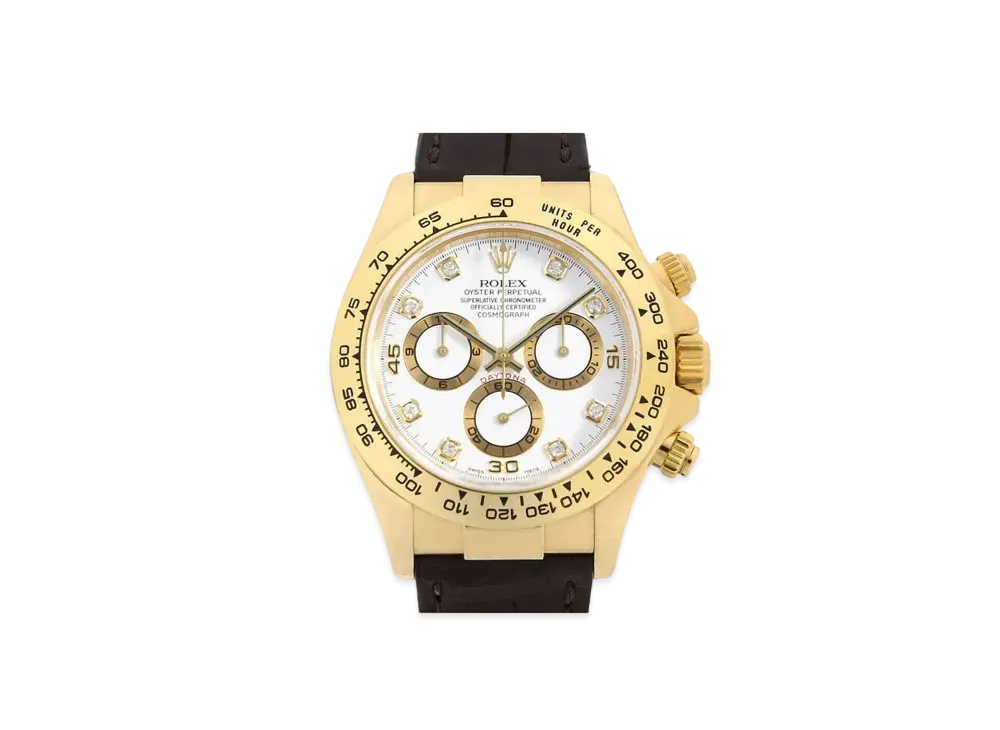 ROLEX Cosmograph Daytona 8P Diamonds "White/Yellow Gold" 116518G