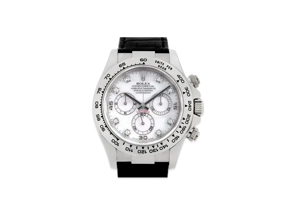 ROLEX Cosmograph Daytona 8P Diamonds "White Shell/White Gold"