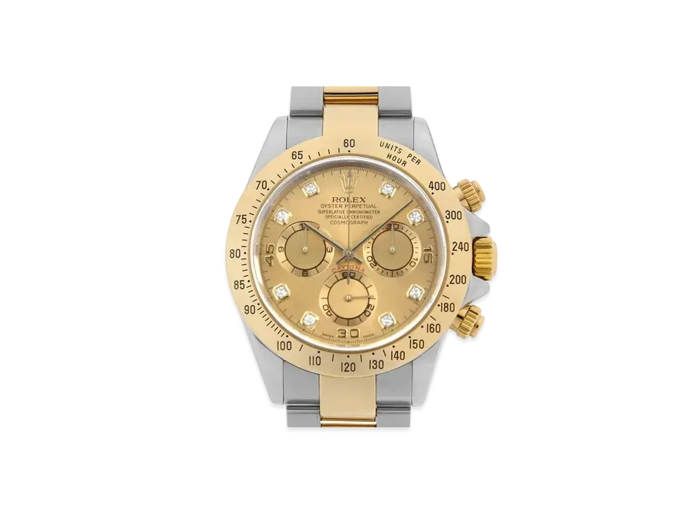 ROLEX Cosmograph Daytona 8P Diamonds "Champagne/Stainless Steel/Yellow Gold"