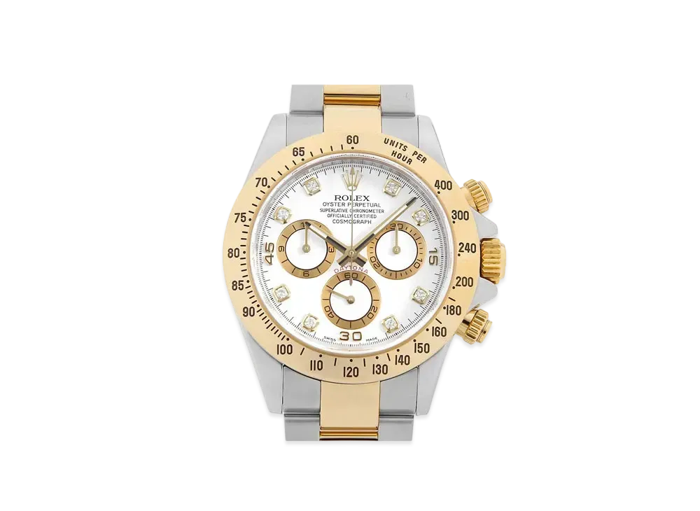 ROLEX Cosmograph Daytona 8P Diamonds "White/Stainless Steel/Yellow Gold"