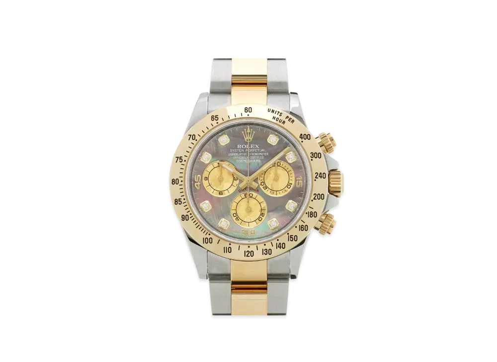 ROLEX Cosmograph Daytona 8P Diamonds "Black Shell/Stainless Steel/Yellow Gold"