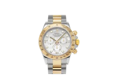 ROLEX Cosmograph Daytona 8P Diamonds "White Shell/Stainless Steel/Yellow Gold"