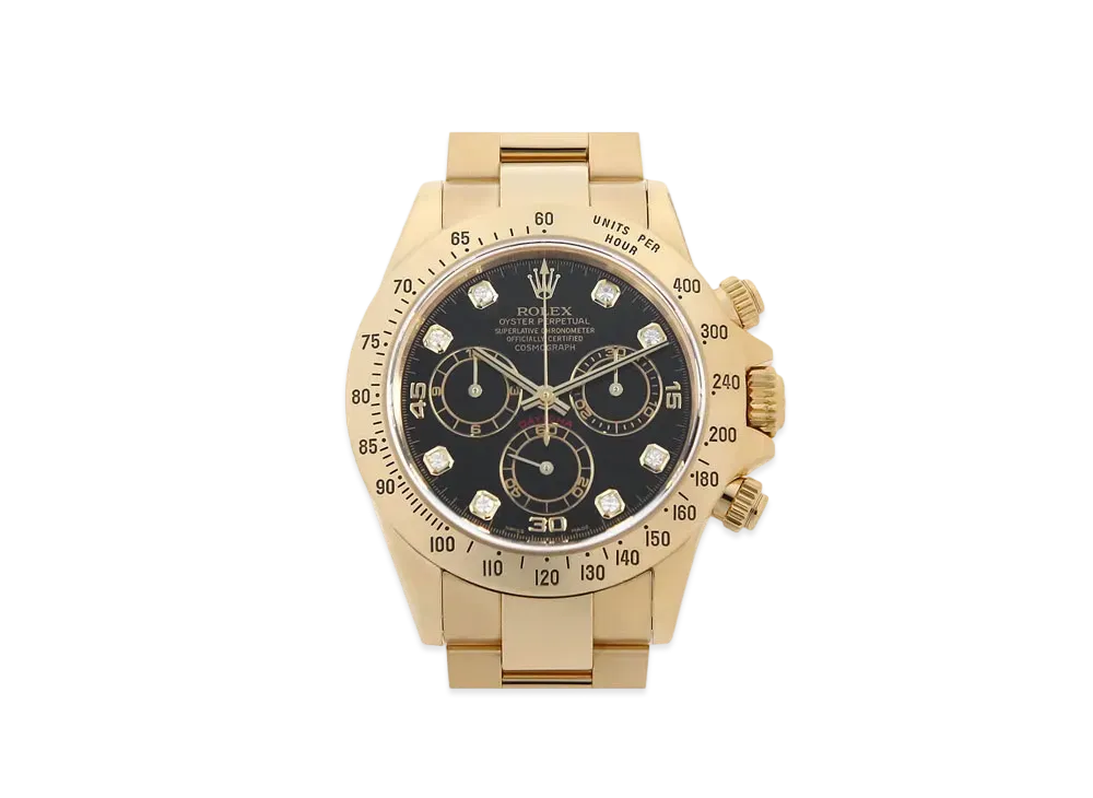 ROLEX Cosmograph Daytona 8P Diamonds "Black/Yellow Gold"