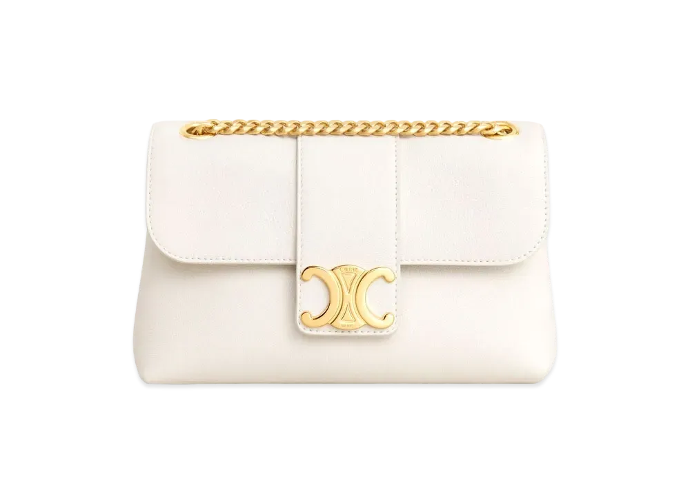 CELINE Teen Victoire Bag in Supple Calfskin "White"