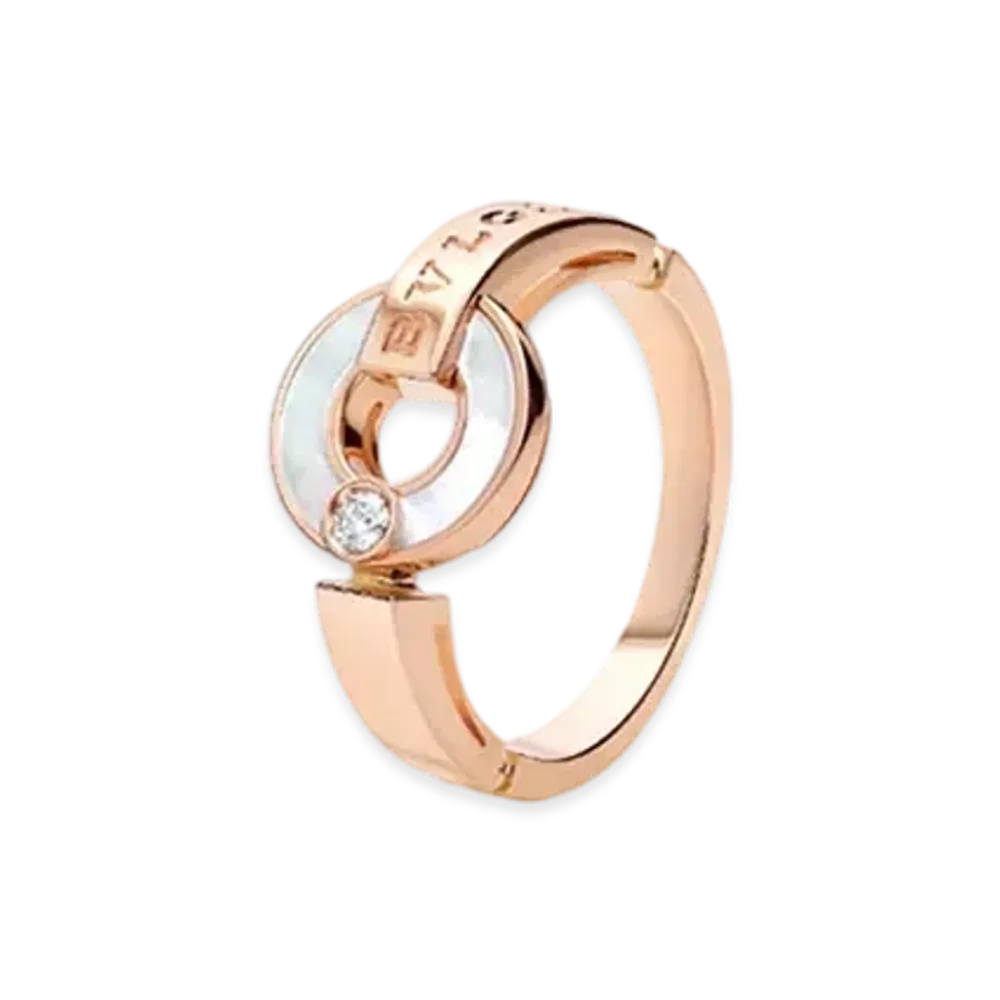 BVLGARI Bulgari Bulgari Ring Diamond Mother of Pearl "Pink Gold" 357515