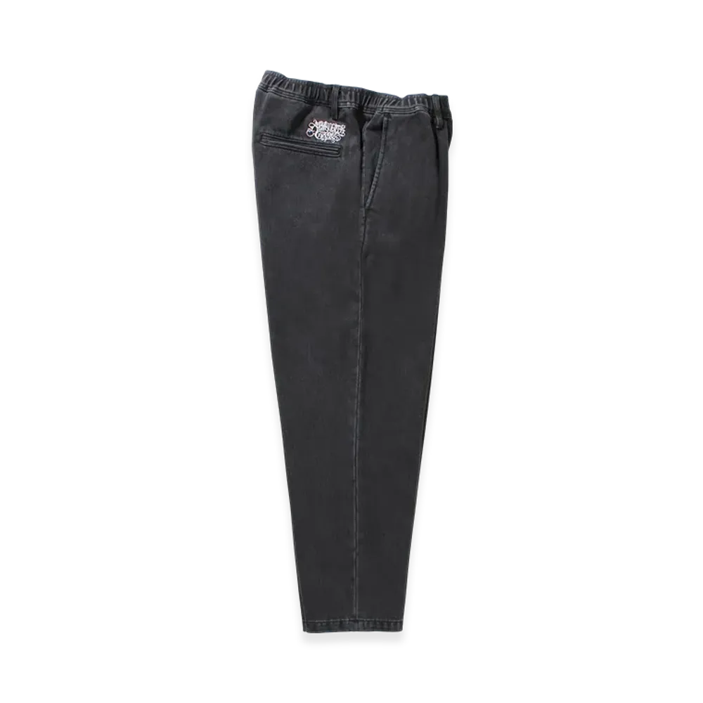 APHRODITEGANG Washed Denim Easy Trousers "Black/White"
