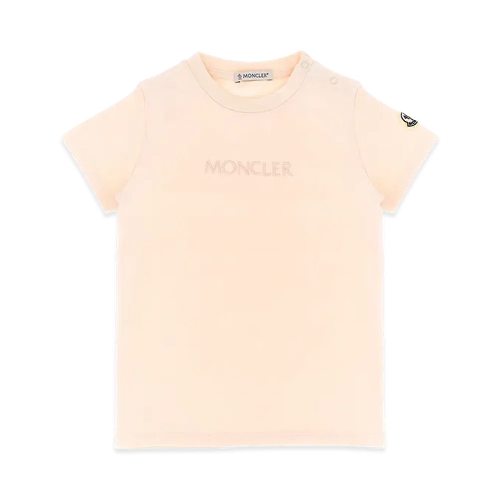 MONCLER Kids Logo Embroidery T-Shirt "Pink"