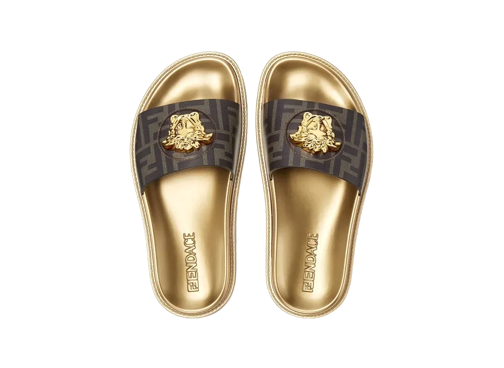 FENDI x Versace Fendace FF Sliders "Gold"