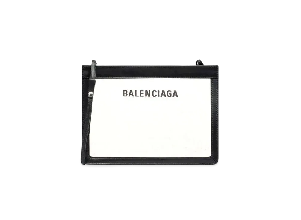 バレンシアガ ネイビー ミディアムポーチ "ブラック" 339937AQ37N1080