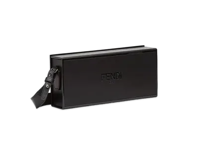 FENDI Horizontal Box Leather Bag "Black"