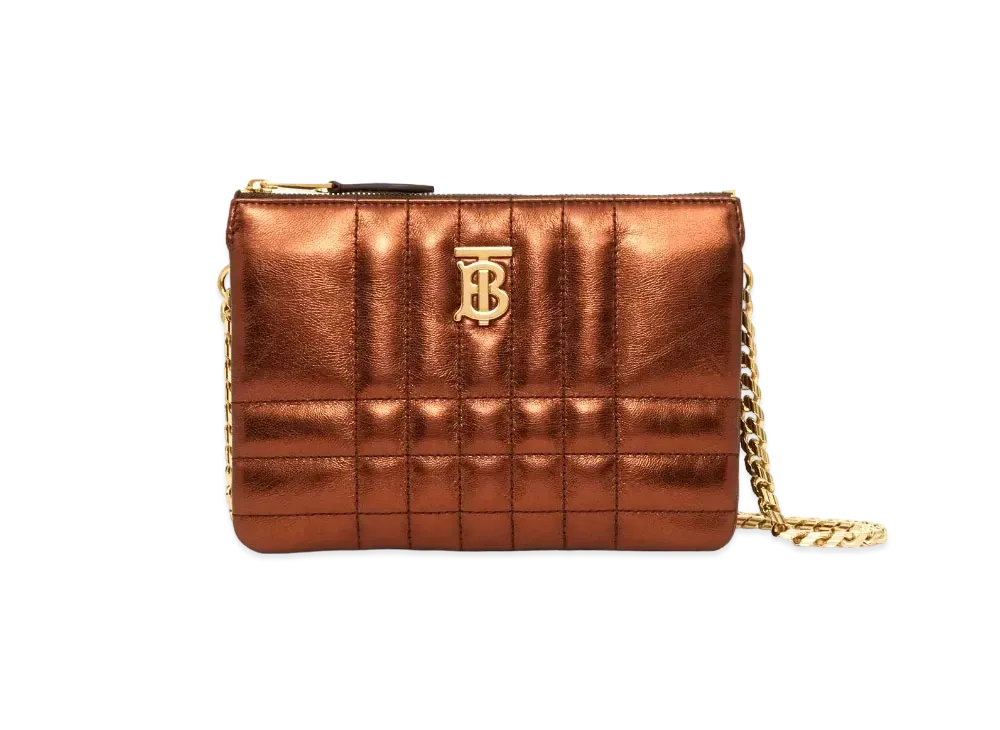 Burberry Quilting Leather Lola Twin Pouch "Bronze"