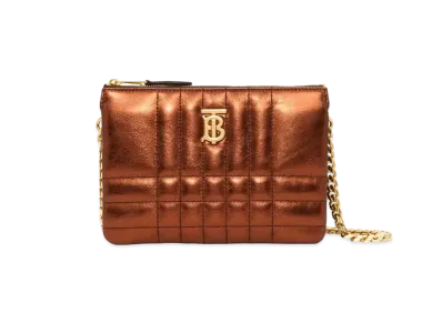 Burberry Quilting Leather Lola Twin Pouch "Bronze"