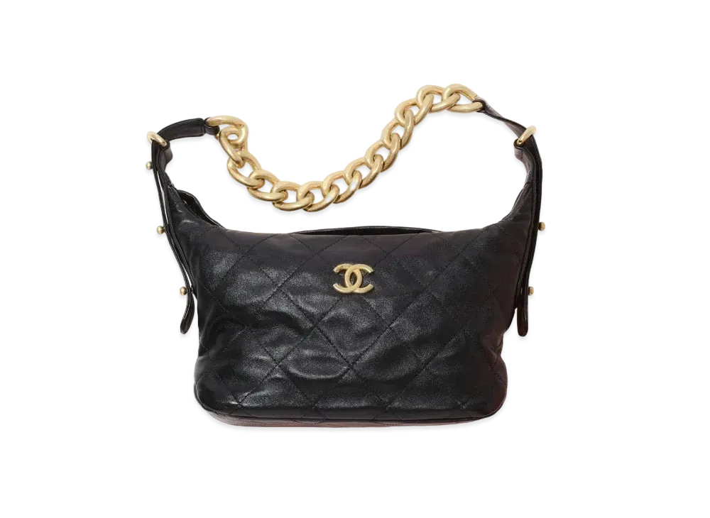 CHANEL Hobo Bag Calfskin "Black"