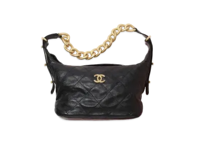 CHANEL Hobo Bag Calfskin "Black"