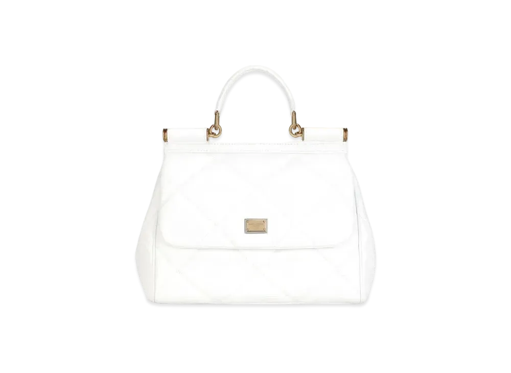 Dolce&Gabbana Sicily Bag Medium Matrasse Calfskin "White"