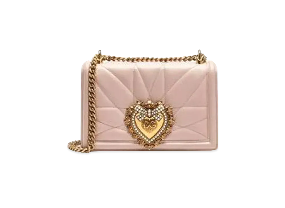 Dolce&Gabbana Devotion Bag Medium Size Matrasse Nappa Leather "Pale Pink"