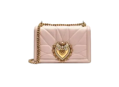 Dolce&Gabbana Devotion Bag Medium Size Matrasse Nappa Leather "Pale Pink"