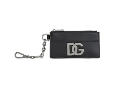 Dolce&Gabbana Card Case Calfskin DG Logo "Black"