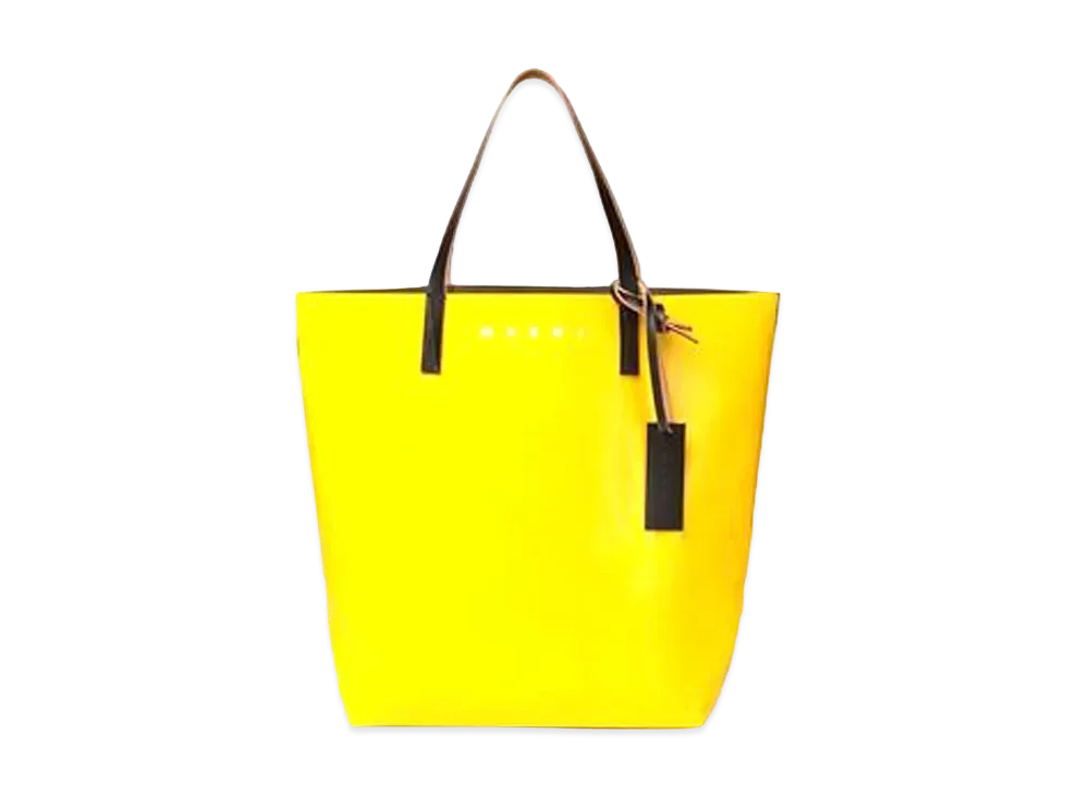 Marni Tribeca Shopping Bag in PVC "Yellow/Beige"