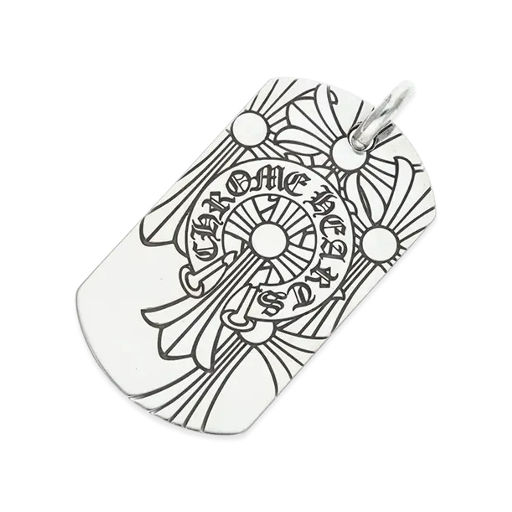 Chrome Hearts Dog Tag Large God Bless Charm "Silver"