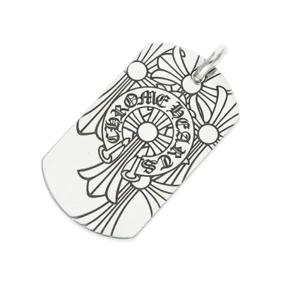 Chrome Hearts Dog Tag Large God Bless Charm "Silver"
