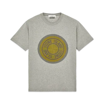 Stone Island 2NS89 COTTON JERSEY, 'LENTICULAR TWO' PRINT_SLIM FIT "Dust Melange"