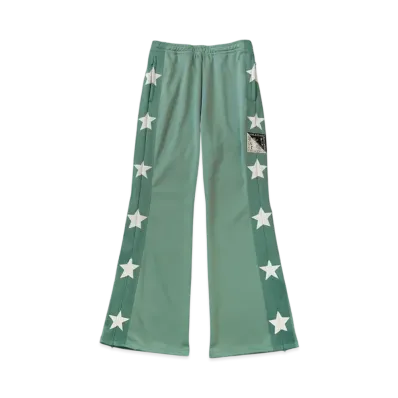 KAPITAL Smooth Jersey Stunt Man Woman Track Pants "Light Green"