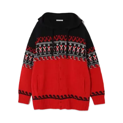 UNDERCOVER x FRAGMENT Men's Cashmere Knit Blouson "Red Base"