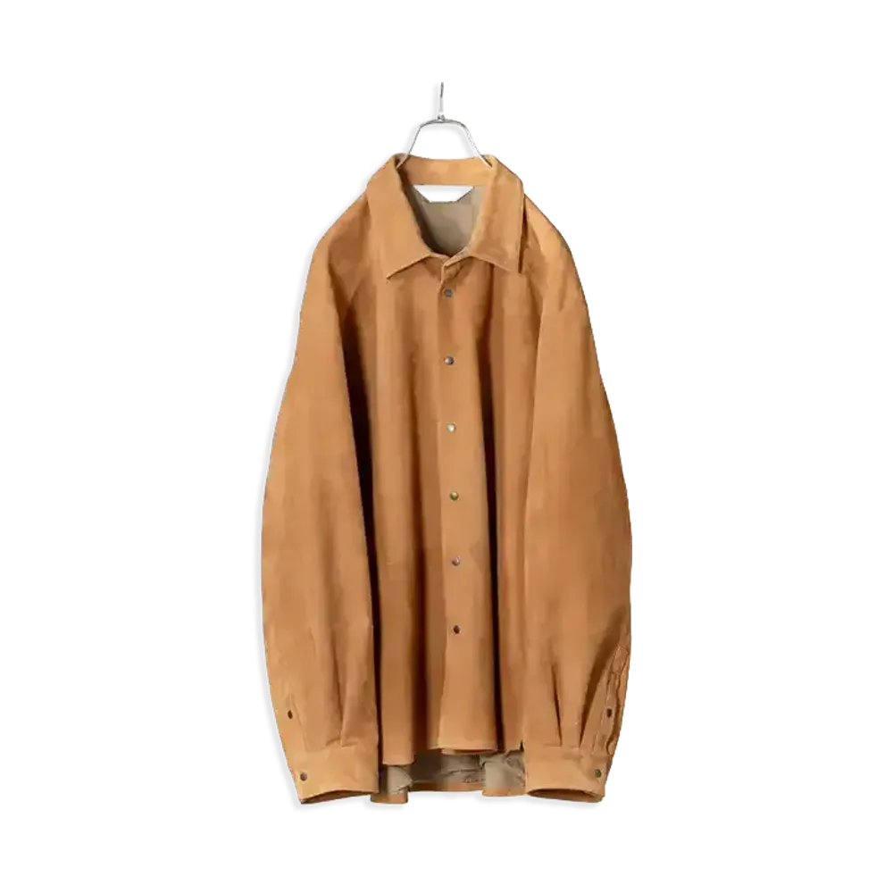 ANCELLM Geep Leather Over Shirt "Camel"