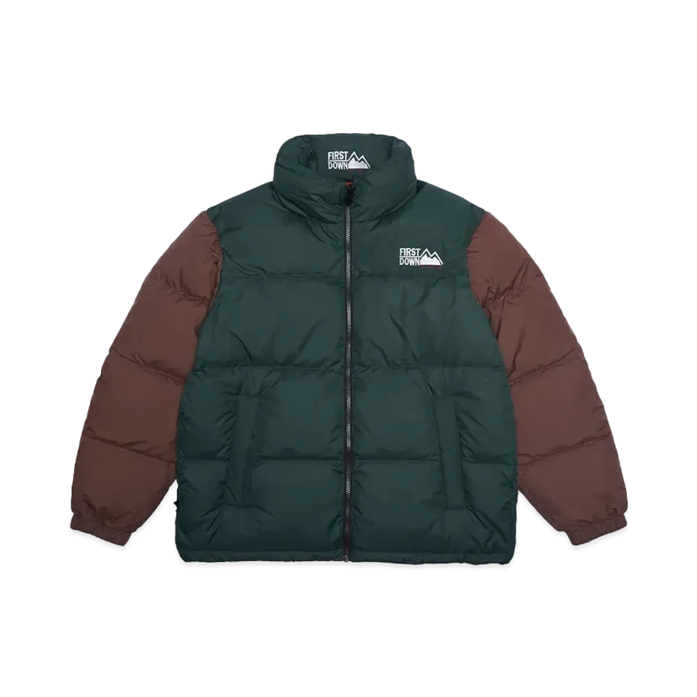 FIRST DOWN BUBBLEDOWN JKT B&B "GREEN x BROWN"