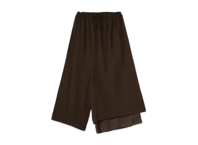 Yohji Yamamoto Y's WOOL ROUGH TWILL GARMENT MILLING LEFT LAYERED STRING PANTS "Khaki"