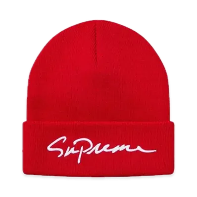 Supreme Classic Script Beanie "Red"