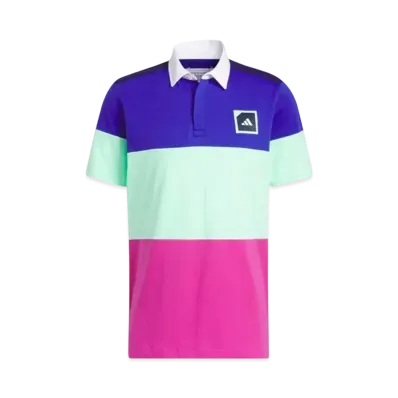 adidas Adicross Color Block Short Sleeve Rugby Polo "Lucid Blue"