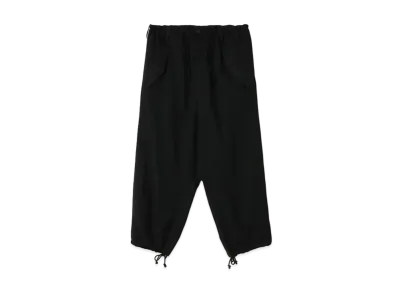Yohji Yamamoto Y's SUPER120 SOFT VIYELLA FLAP STRING THICK PANTS "Black"