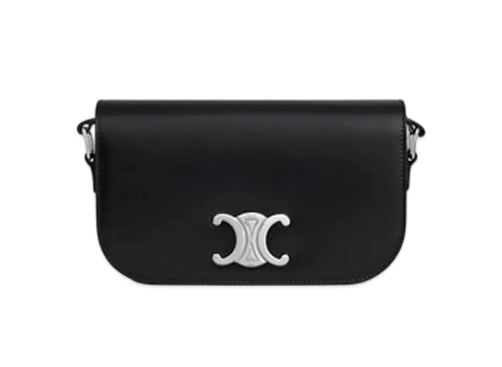 CELINE Small Crossbody Bag Triomphe in Shiny Calfskin "Black"