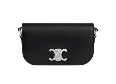 CELINE Small Crossbody Bag Triomphe in Shiny Calfskin "Black"
