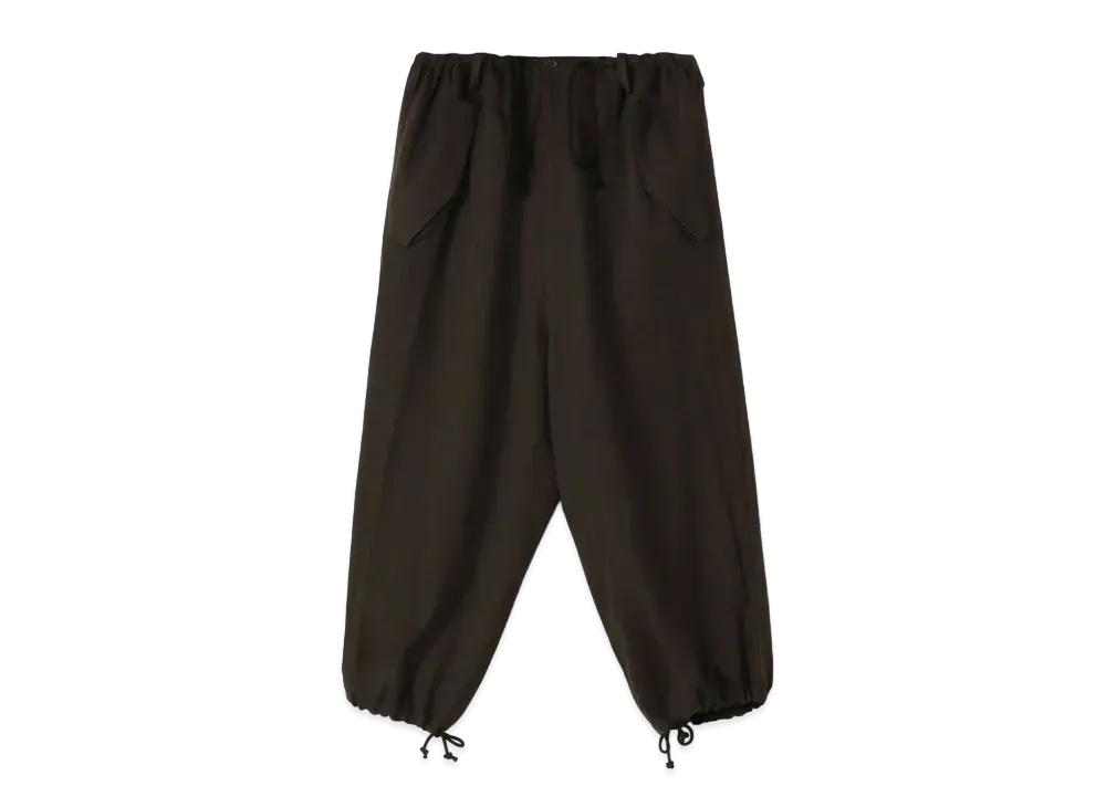 Yohji Yamamoto Y's SUPER120 SOFT VIYELLA FLAP STRING THICK PANTS "Khaki"