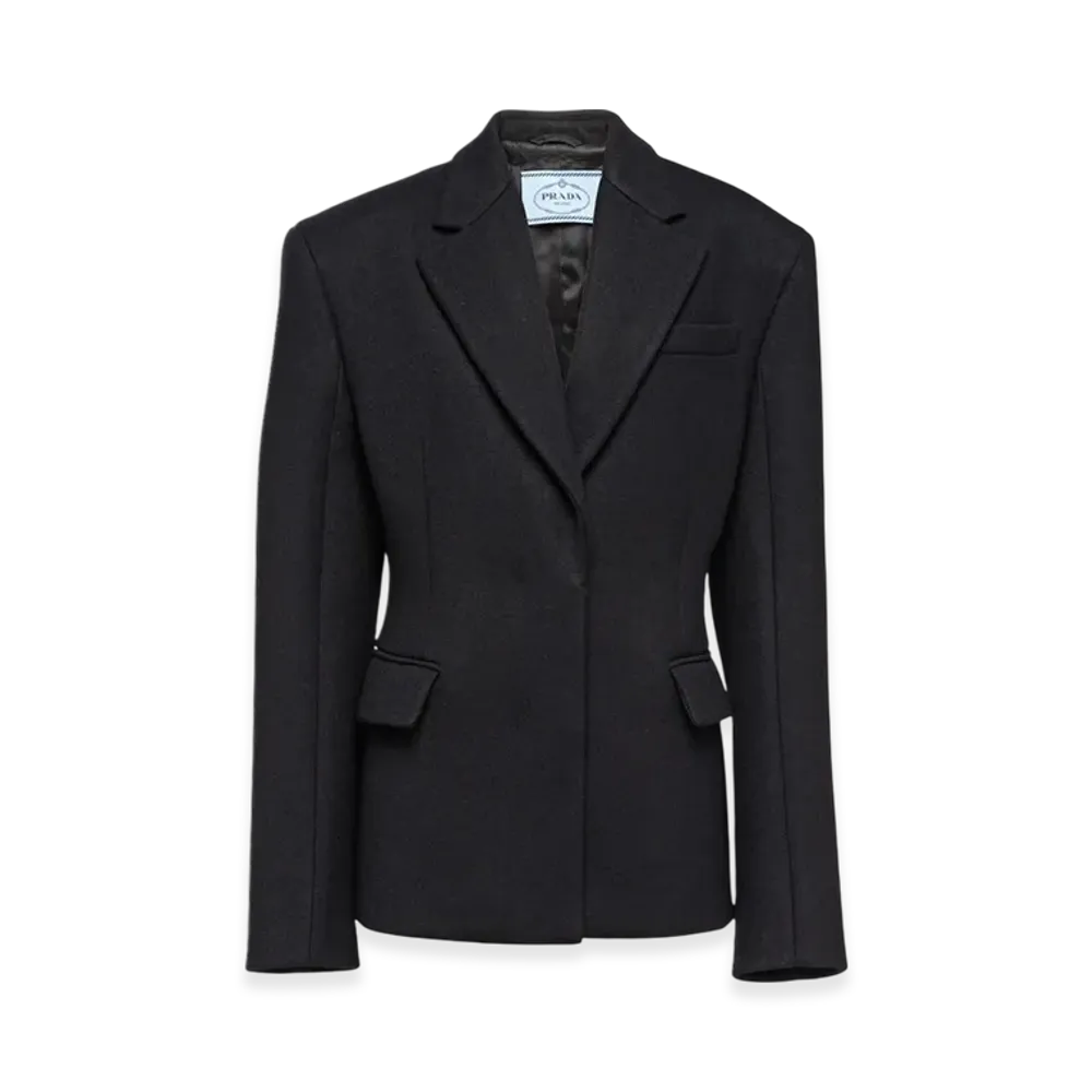 PRADA Women's Single-Breasted Cloth Jacket "Black"